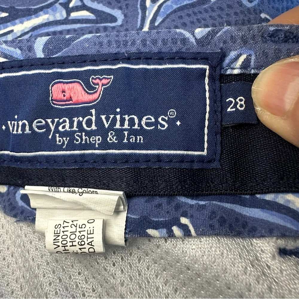 Vineyard Vines‎ Shorts Men's 28 Blue Fish Print Performance Breaker Shorts